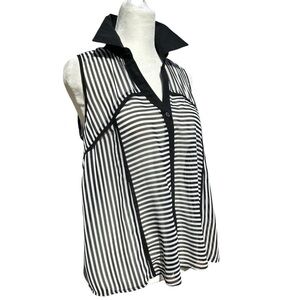 Zinga Blouse Top Sleeveless Striped